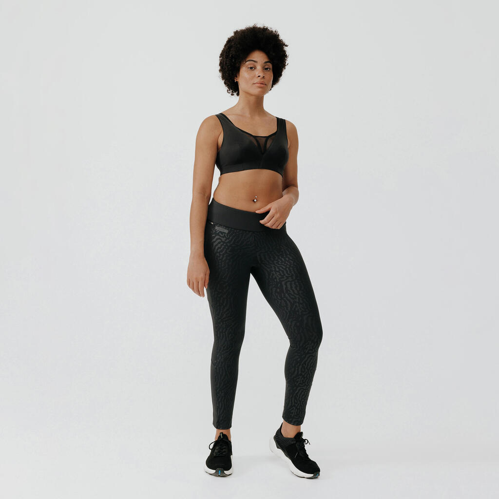 Warm+ Women's Running Warm Long Leggings - black with patterns