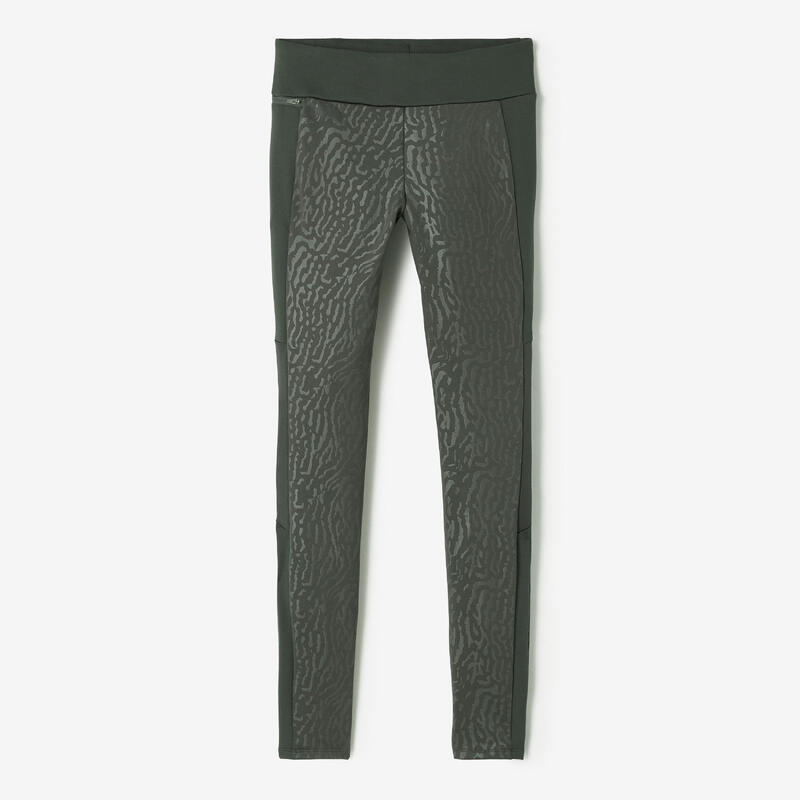 Leggings running donna WARM+ verde militare