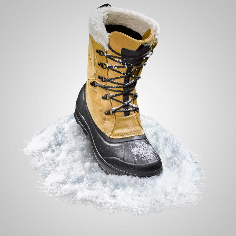 Bottes de neige cuir chaudes imperméables de randonnée - SH900 lacet - homme