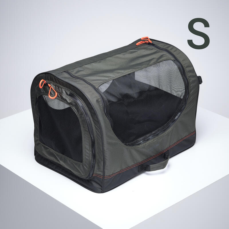Folddown transport crate for 1 dog grey SOLOGNAC Decathlon