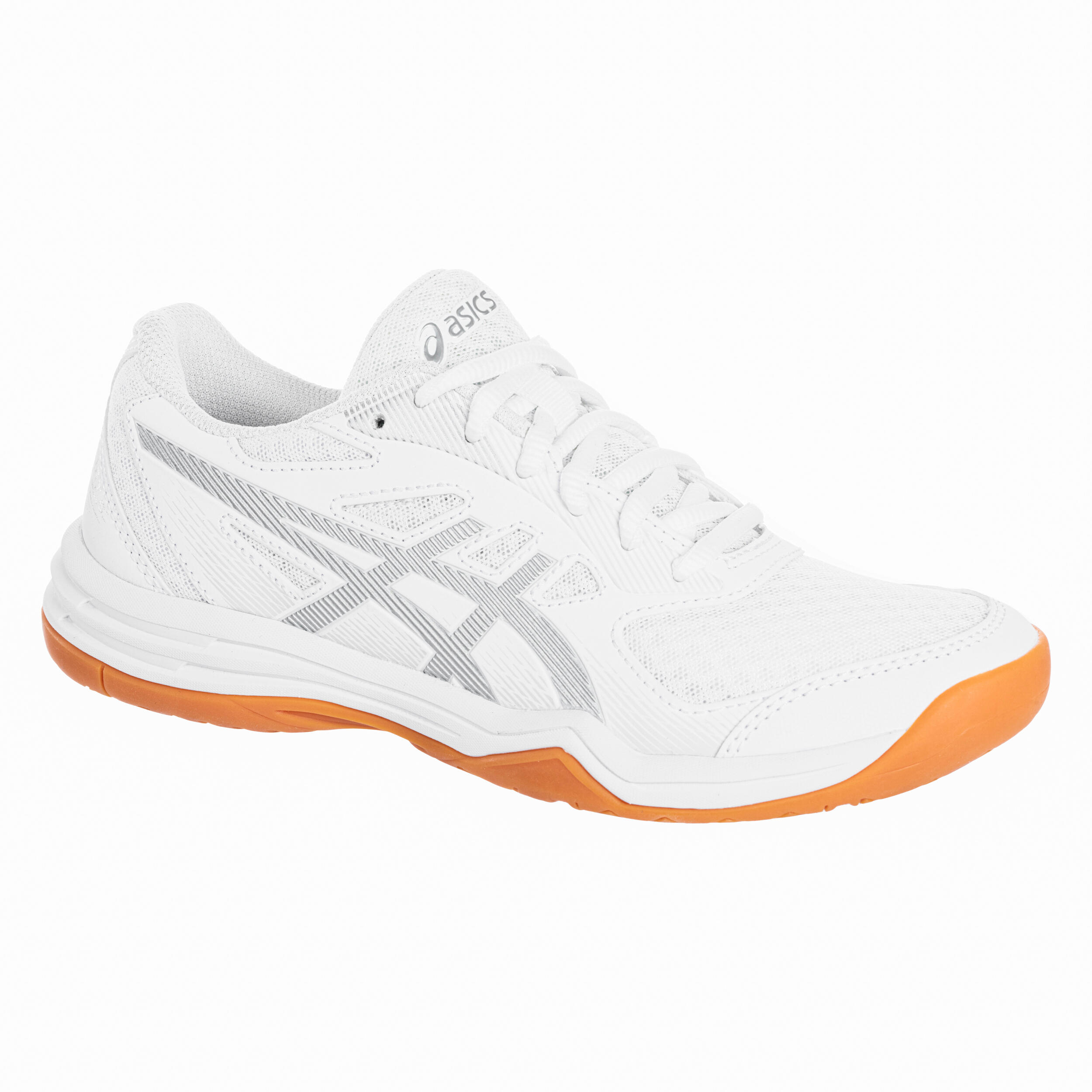 Chaussures de Badminton et sport INDOORS UPCOURT 4 Blanc argent