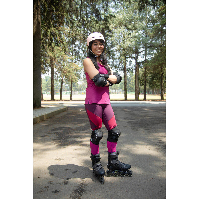 Helm voor inlineskaten skateboarden steppen MF500 Bridal pink