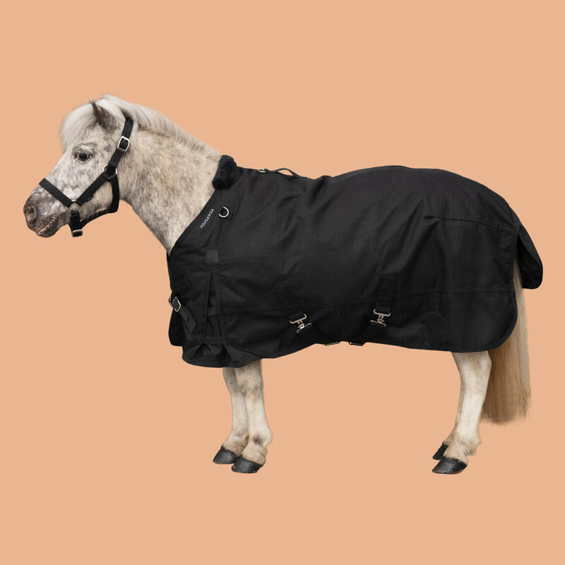 Regendecke Allweather wasserdicht Pferd/Pony 200 schwarz 1.000 D 
