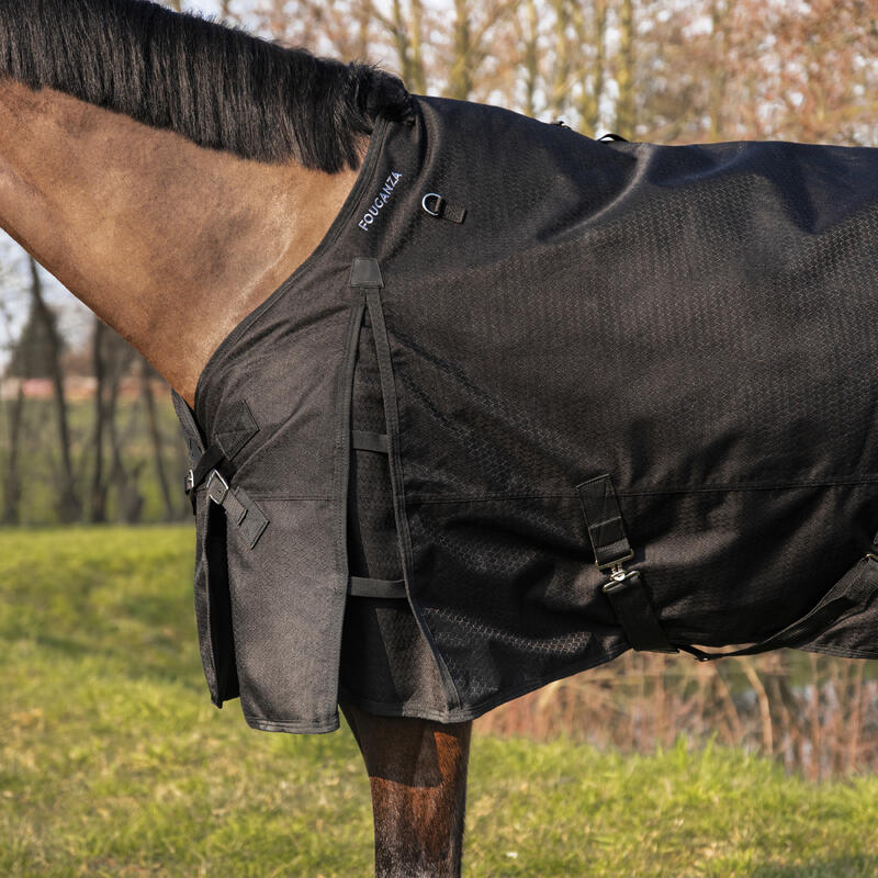 Regendecke Allweather wasserdicht Pferd/Pony 200 schwarz 1.000 D 