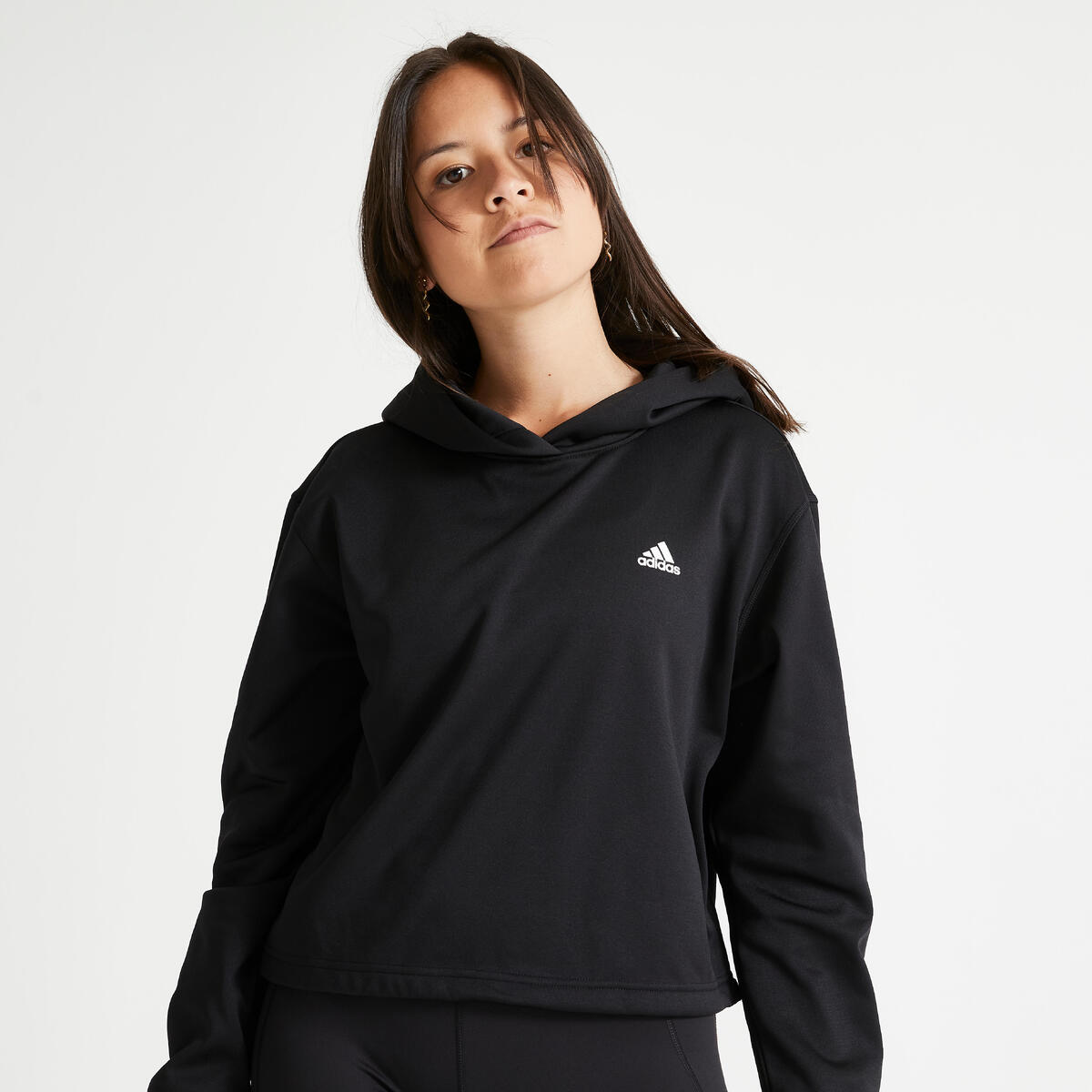 SWEAT-SHIRT A CAPUCHE FITNESS CARDIO ADIDAS FEMME NOIR