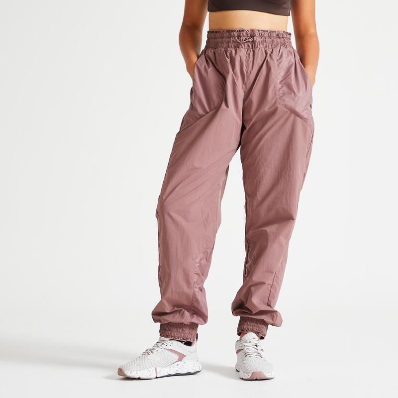 Pantalon de survêtement Fitness Cardio Femme Marron