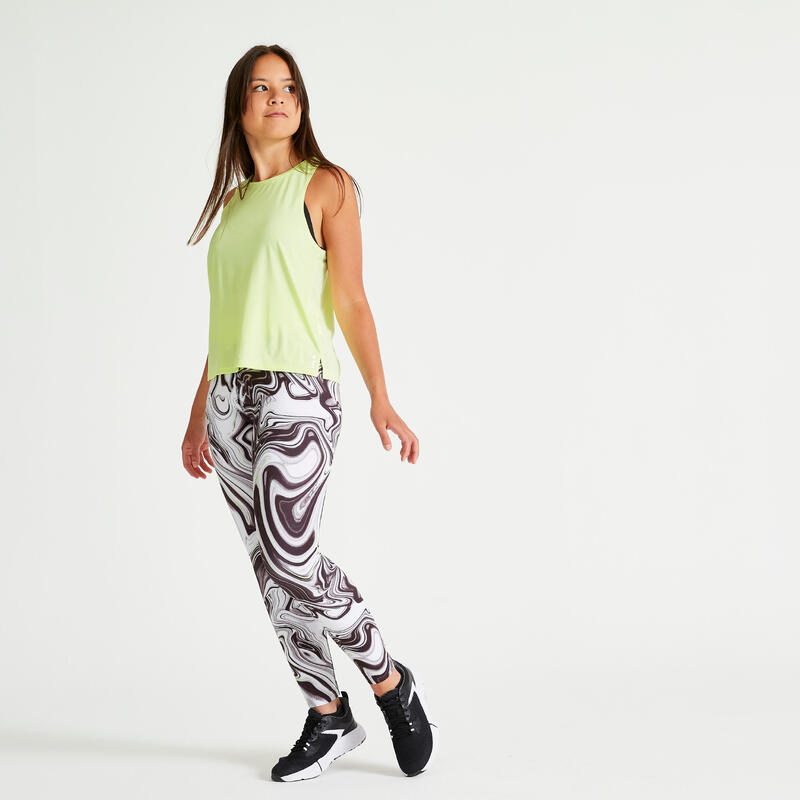 Sportleggings Damen mit hohem Taillenbund - bedruckt