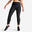 7/8 Sportleggings Damen mit hohem Taillenbund figurformend - 500 schwarz