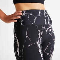 Women's shaping fitness cardio high-waisted leggings, black print