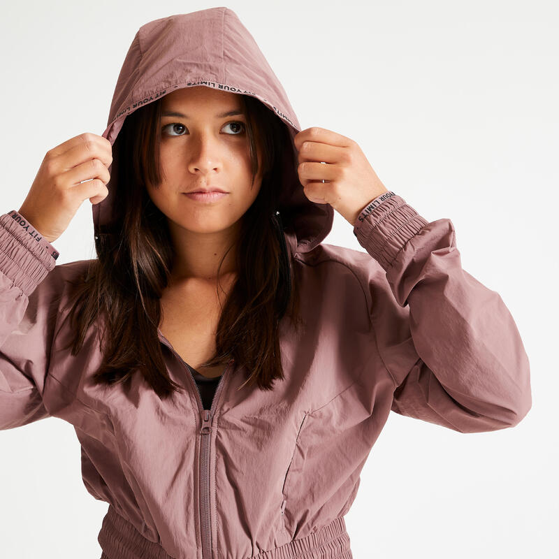 Veste à capuche Fitness Cardio Femme Marron