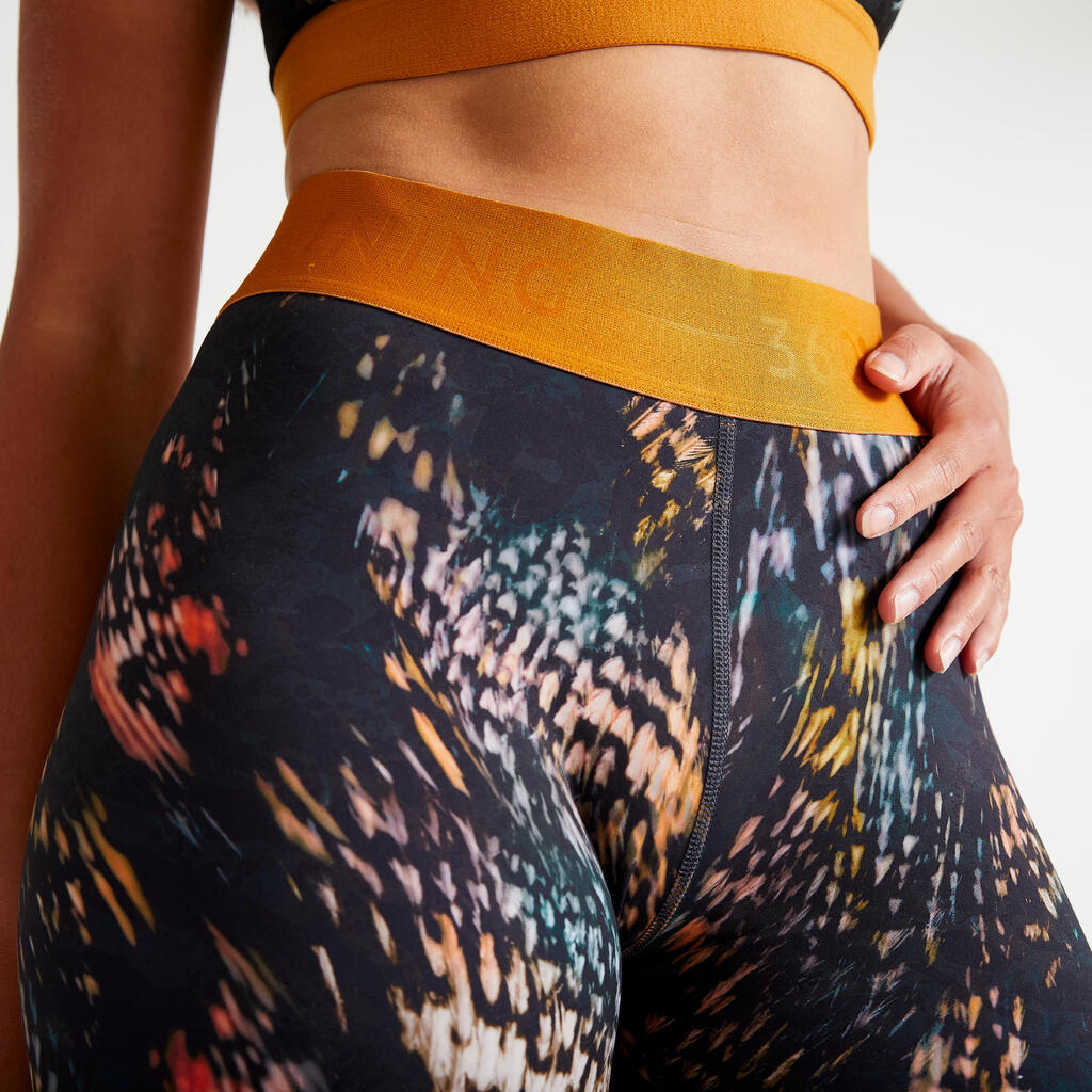 Sportleggings Damen mit hohem Taillenbund - bedruckt