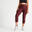 Legging court avec poche téléphone Fitness Cardio Femme Bordeaux