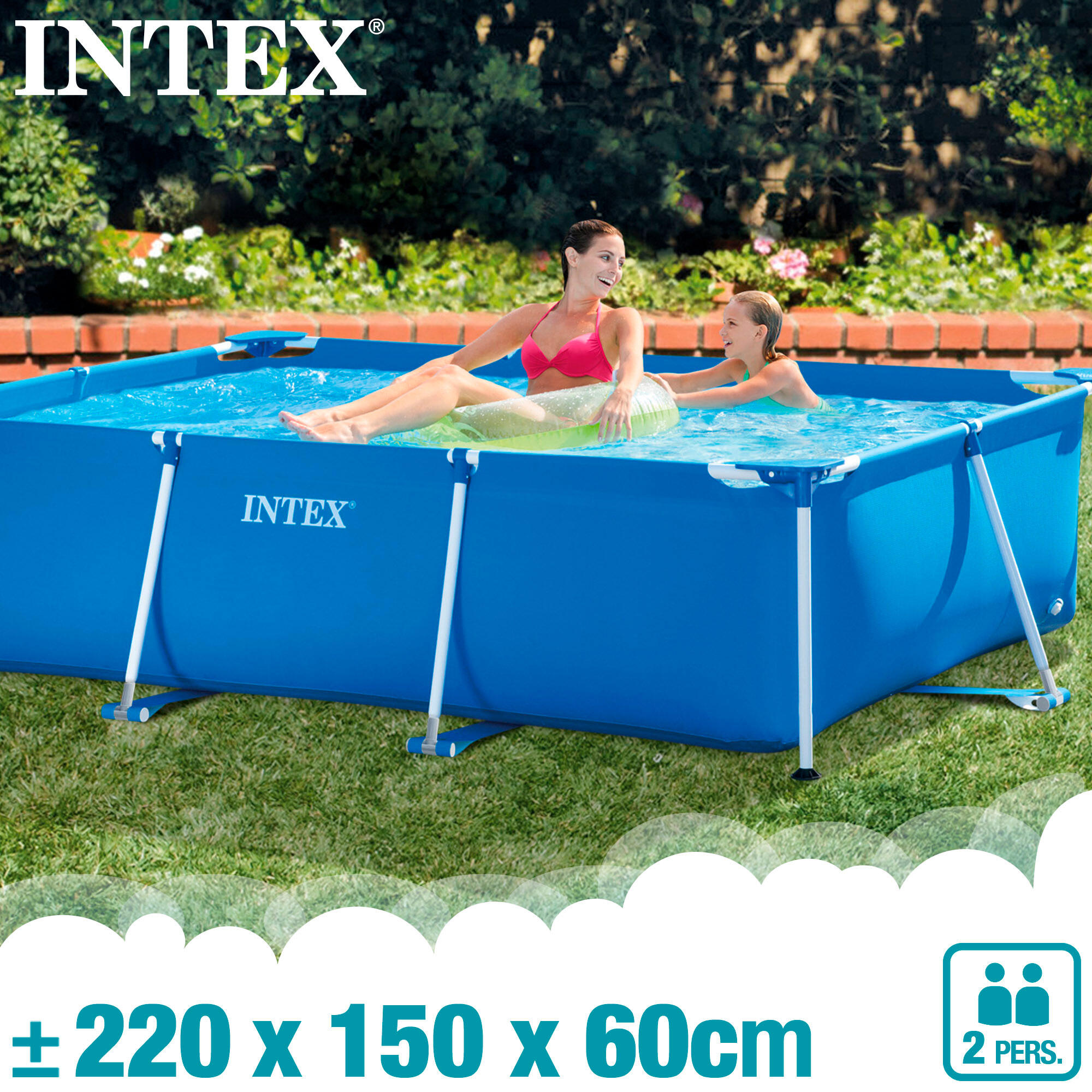 Piscina Intex Metal Frame Júnior Rectangular 2,20 x 1,50 x 0,60 m 2/3