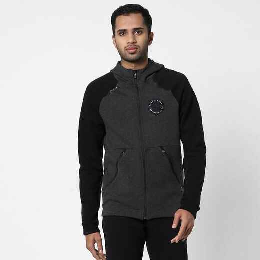 
      Herren Basketball Sweatjacke mit Kapuze - J500 dunkelgrau
  