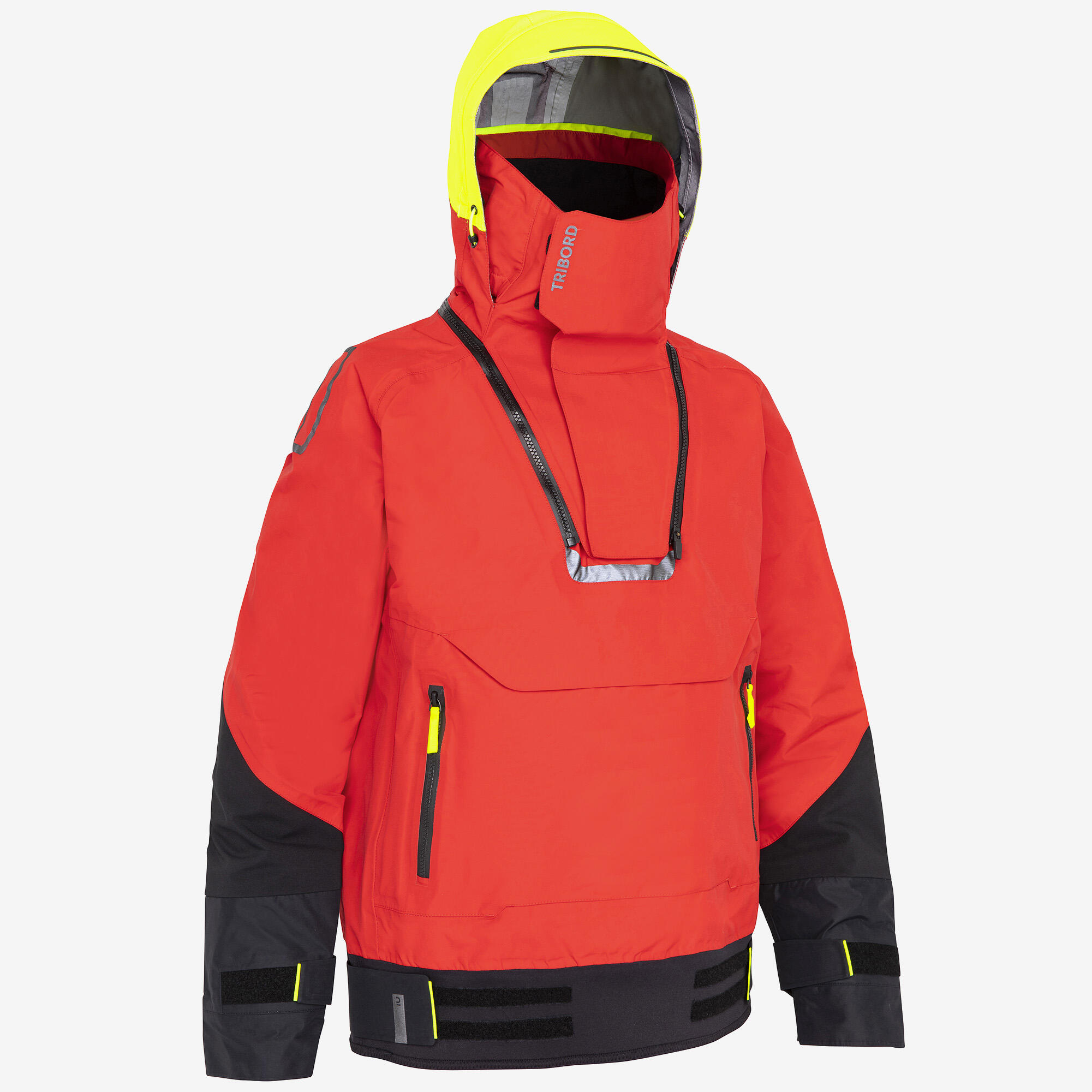 Casaco meio-fecho de vela offshore 900 misto vermelho