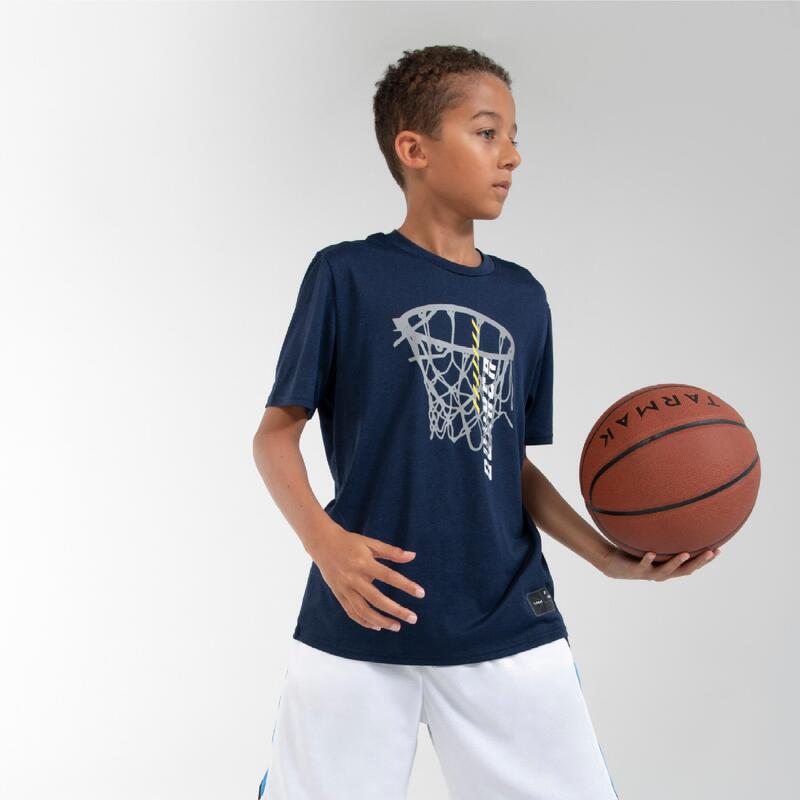 Girls'/Boys' Basketball T-Shirt / Jersey TS500 Fast - Navy Ring Dunker