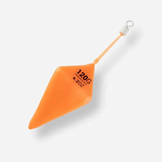 
      Glow in the Dark Orange Silicone Pyramid Sinker for surfcasting
  