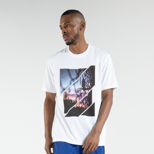 T-SHIRT / MAILLOT BASKETBALL HOMME/FEMME - TS500 FAST BLANC