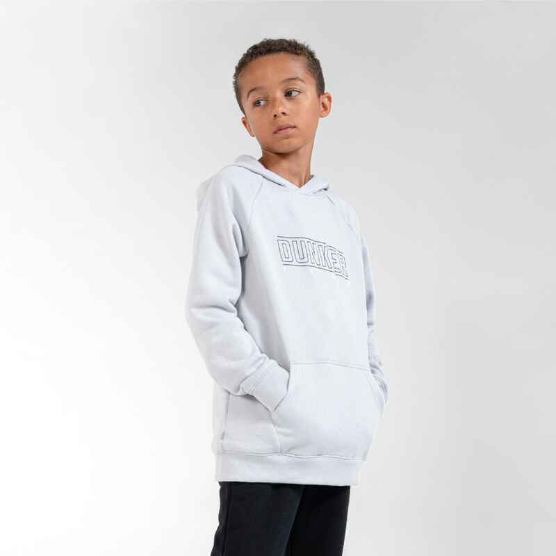 Kids' Basketball Hoodie H100 - Grey