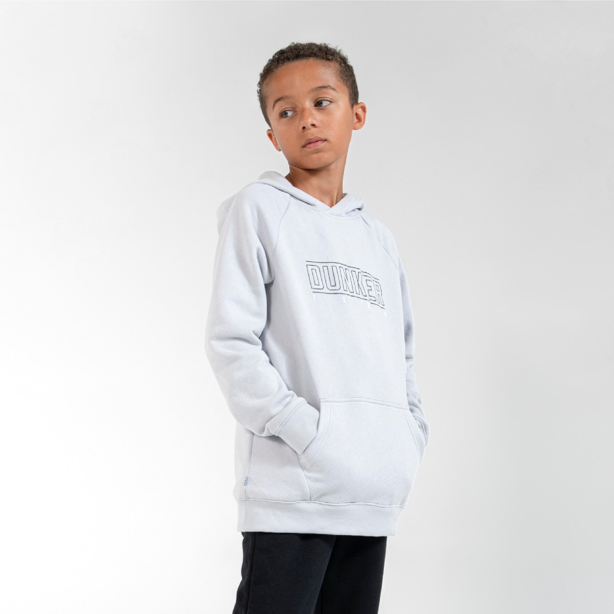 Kids' Basketball Hoodie H100 - Grey 1/8