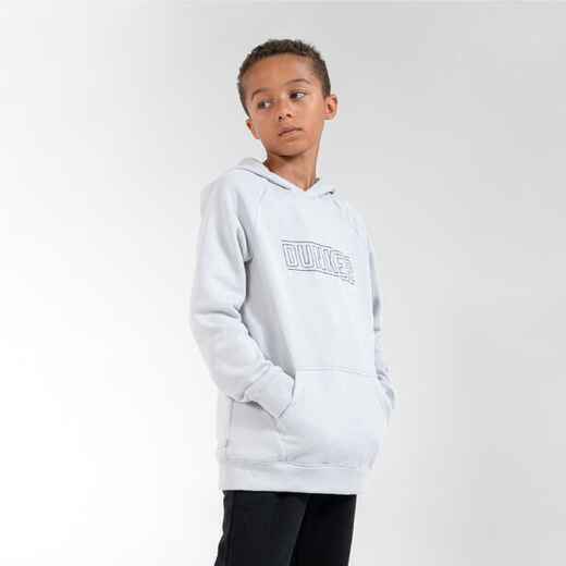 
      Sweatshirt mit Kapuze Basketball H100 Kinder grau
  