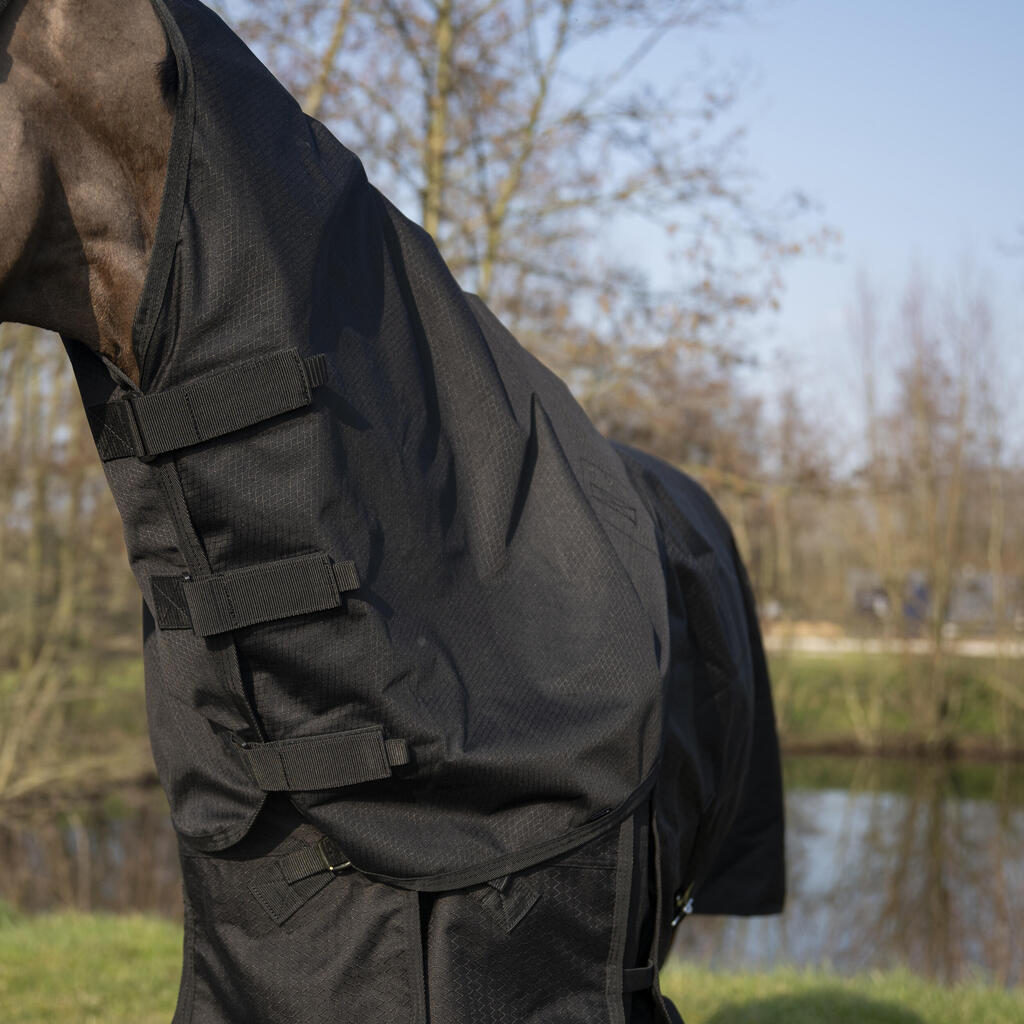 Halsteil Neckcover wasserdicht Pferd - Allweather Light schwarz