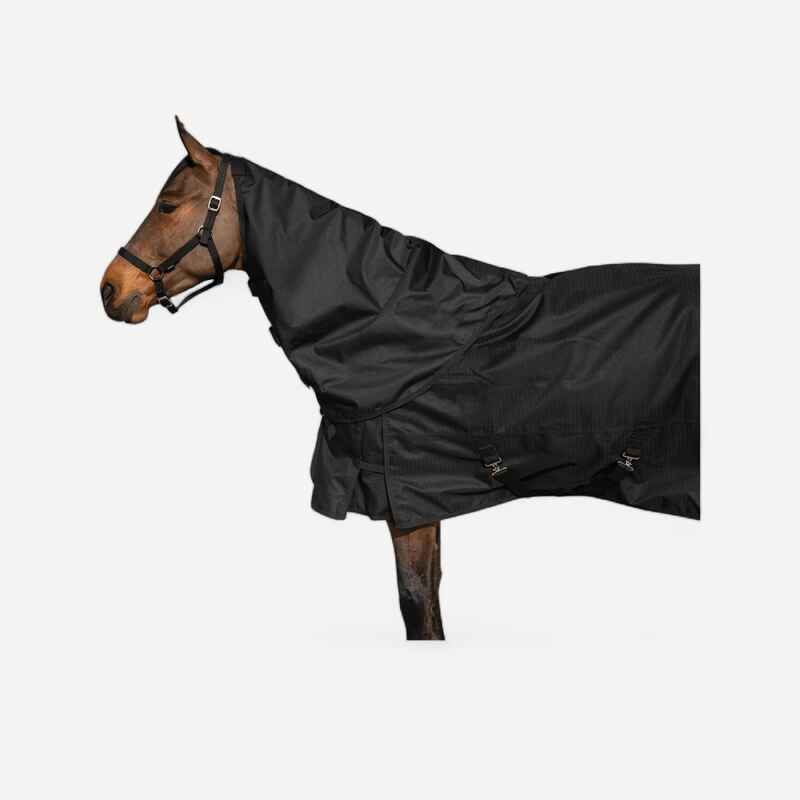 Halsteil Neckcover wasserdicht Pferd - Allweather Light schwarz