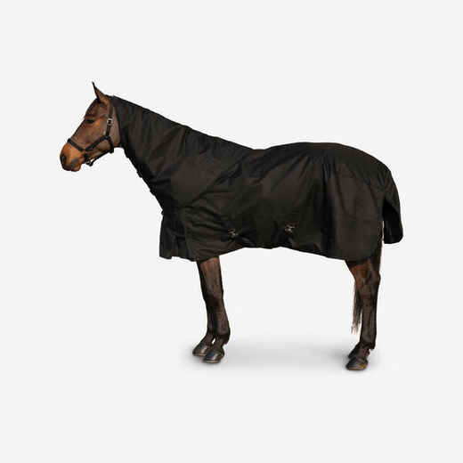 
      Horse Riding Waterproof Neck Cover for Horse Allweather 200 - Black
  