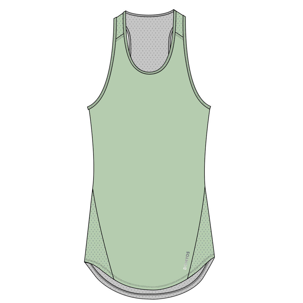 Women's Cardio Fitness Long Crew Neck Tank Top - Green