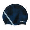 Adult Swimming Cap Silicone 56-60 Cm 500 Print Durable & Stretchable Black