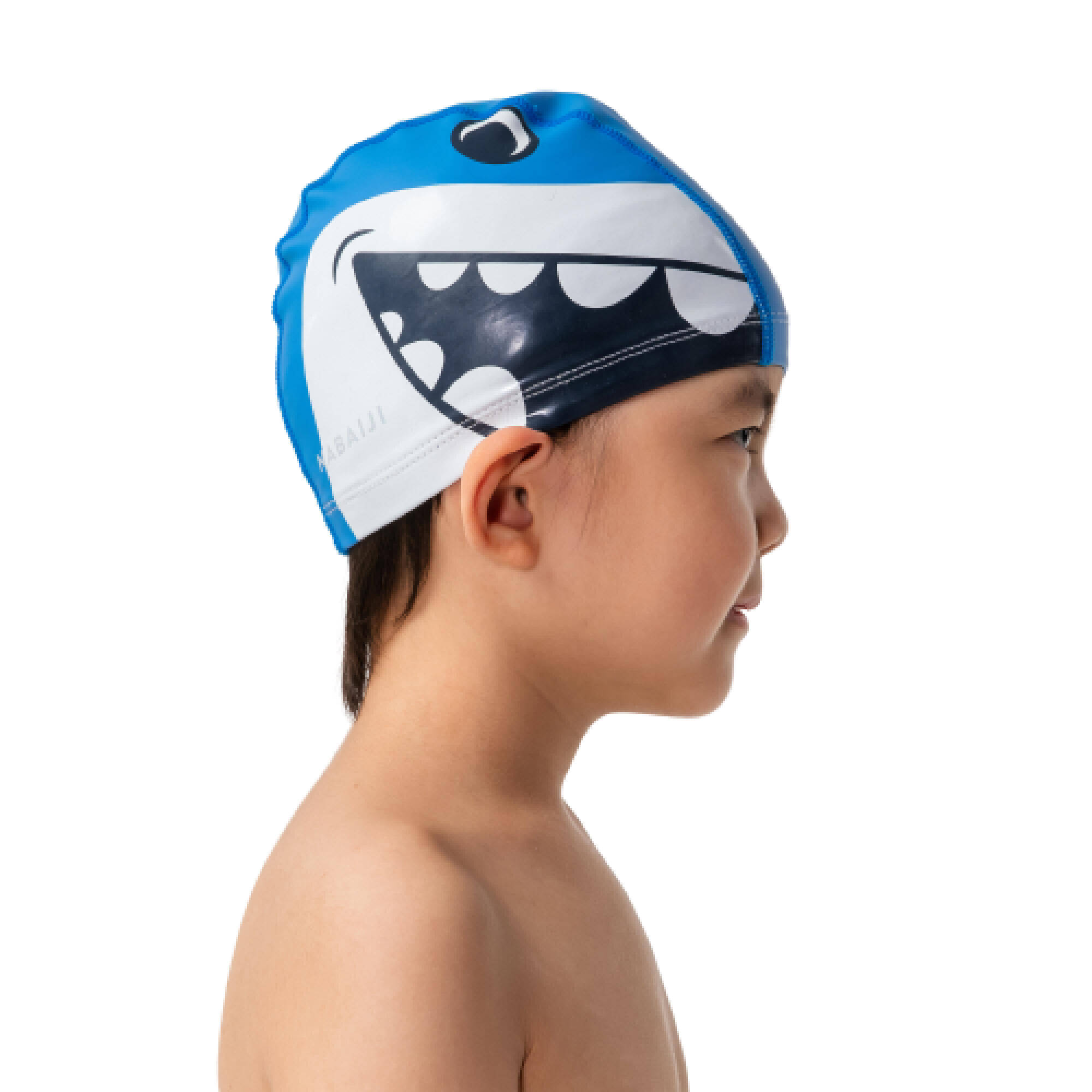 Adult Swimming Cap Silicone Mesh 56-60 Cm Print Shark -  1
