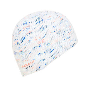 Adult Swimming Cap Silicone Mesh 56-60 Cm Fire White