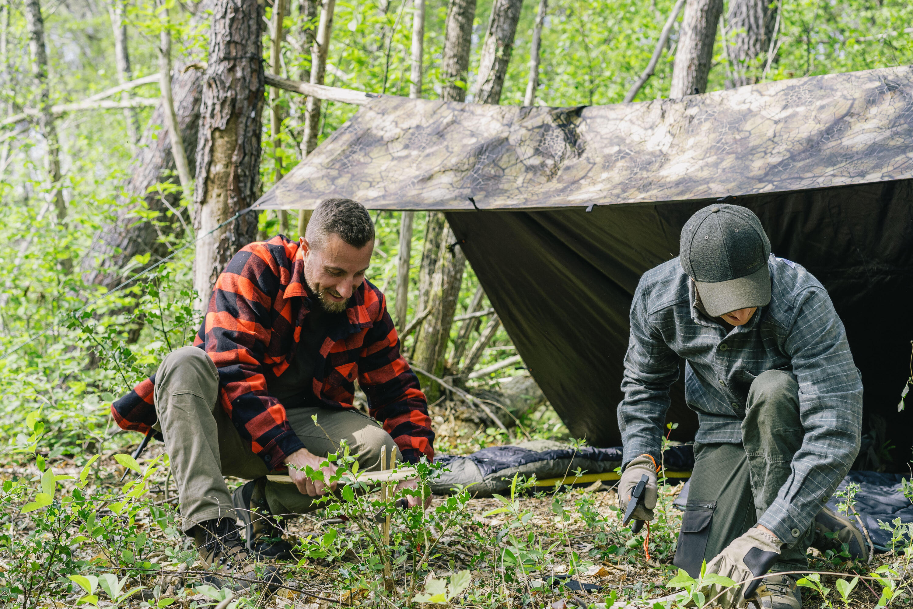 TARP Bushcraft 2.95x2.8 m Waterproof Camouflage Furtiv 6/6