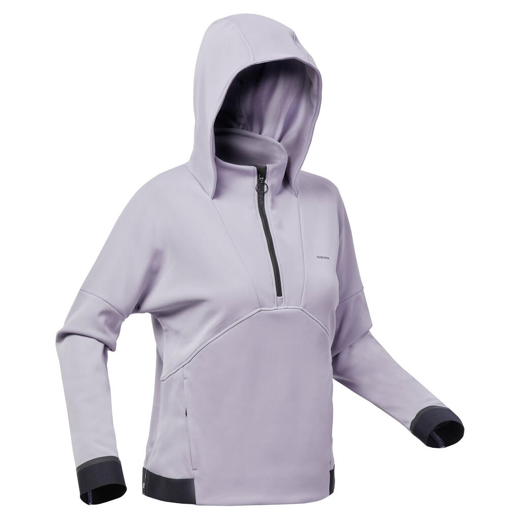 Moteriškas žygių fliso džemperis „MH500 Hoodie“, violetinis