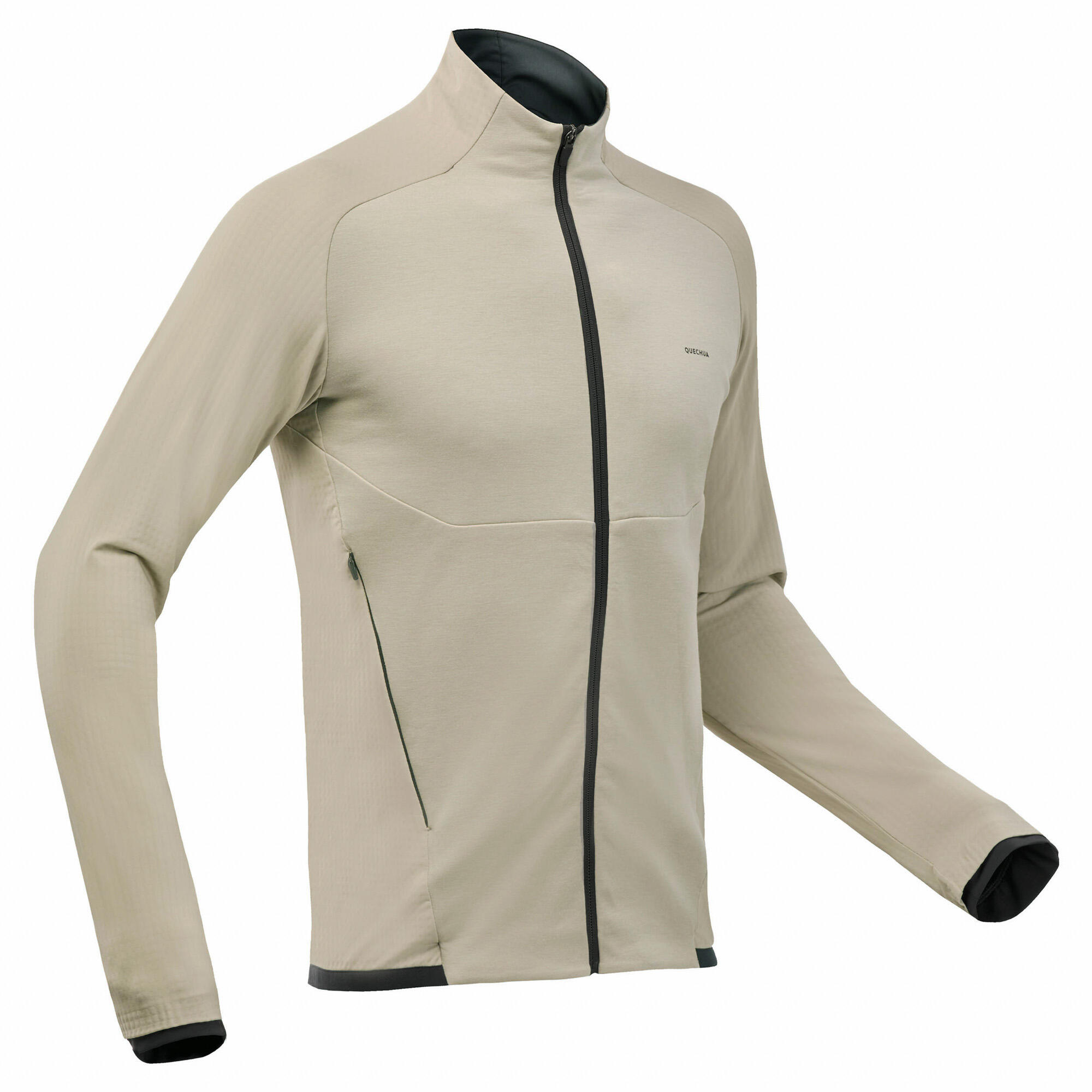 Casaco polar de caminhada na montanha homem MH500 light fecho bege 6/16