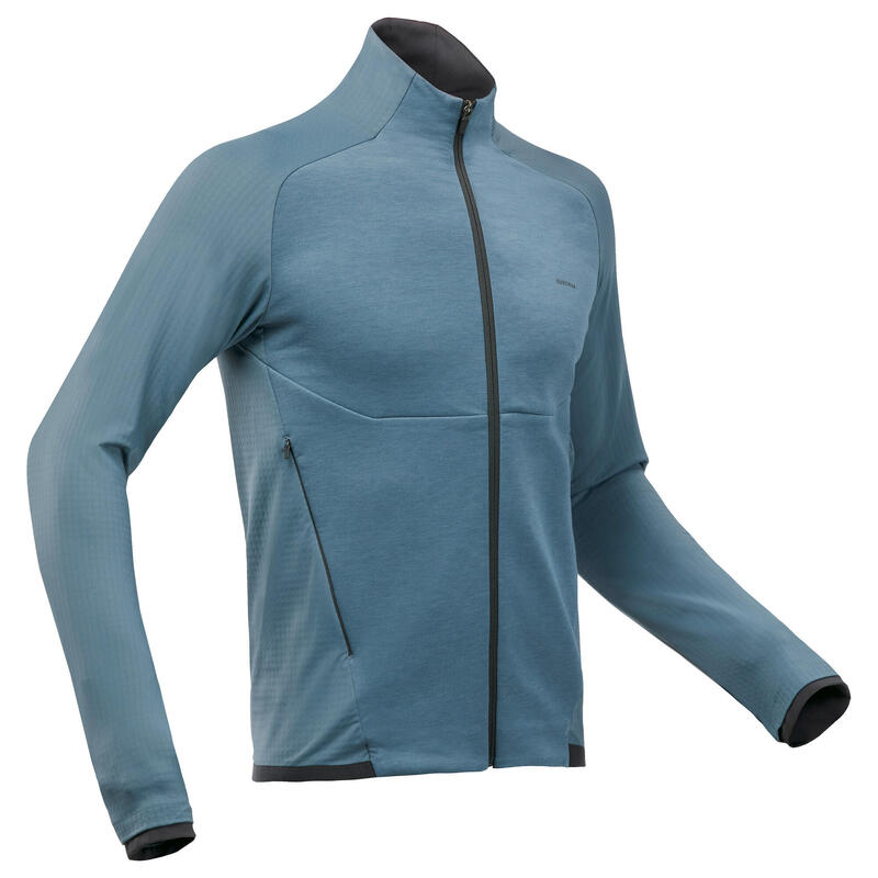 Polaire de randonnée montagne homme, MH500 Light full zip bleu