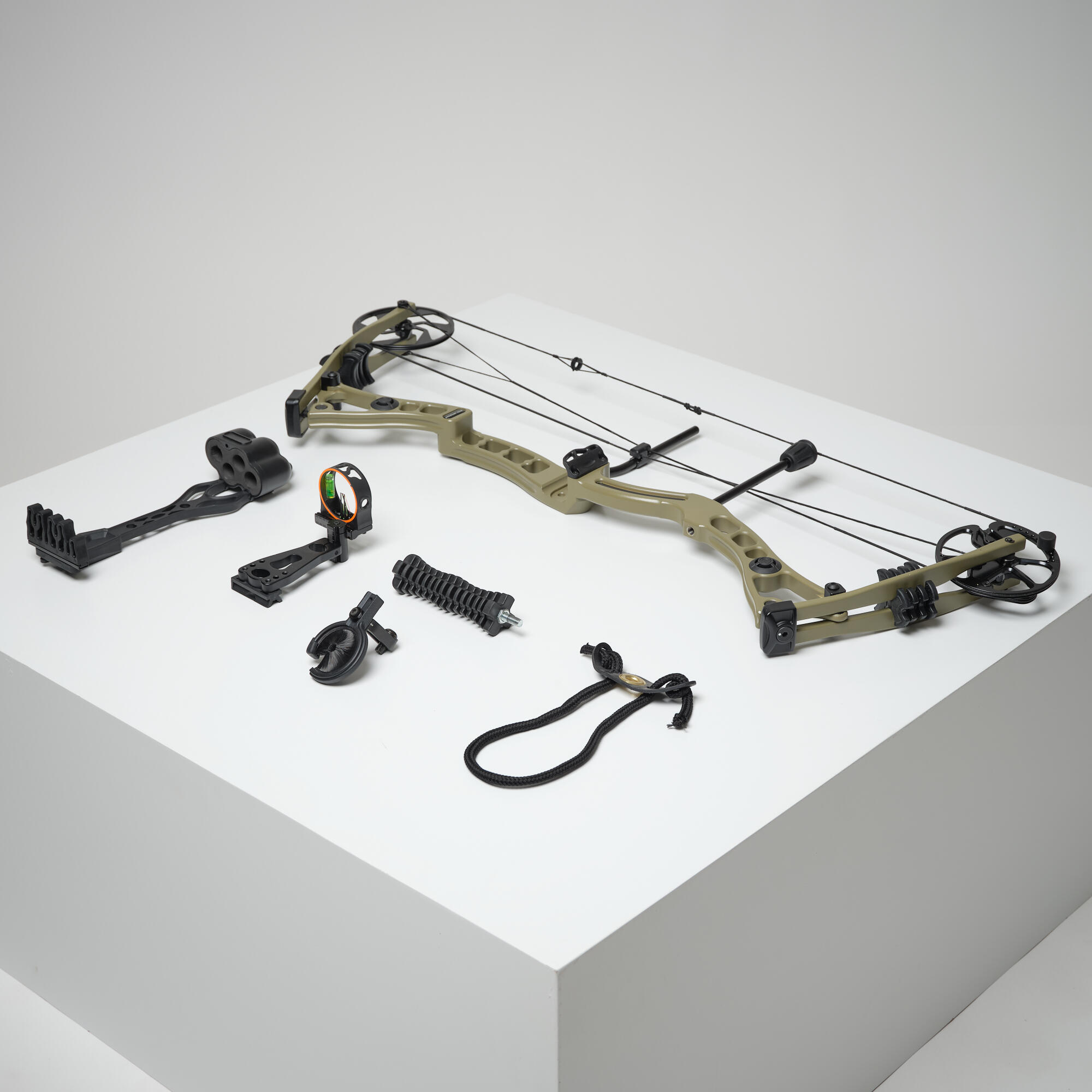 Kit arc à poulie de cible et de chasse 500 kaki droitier 13/19