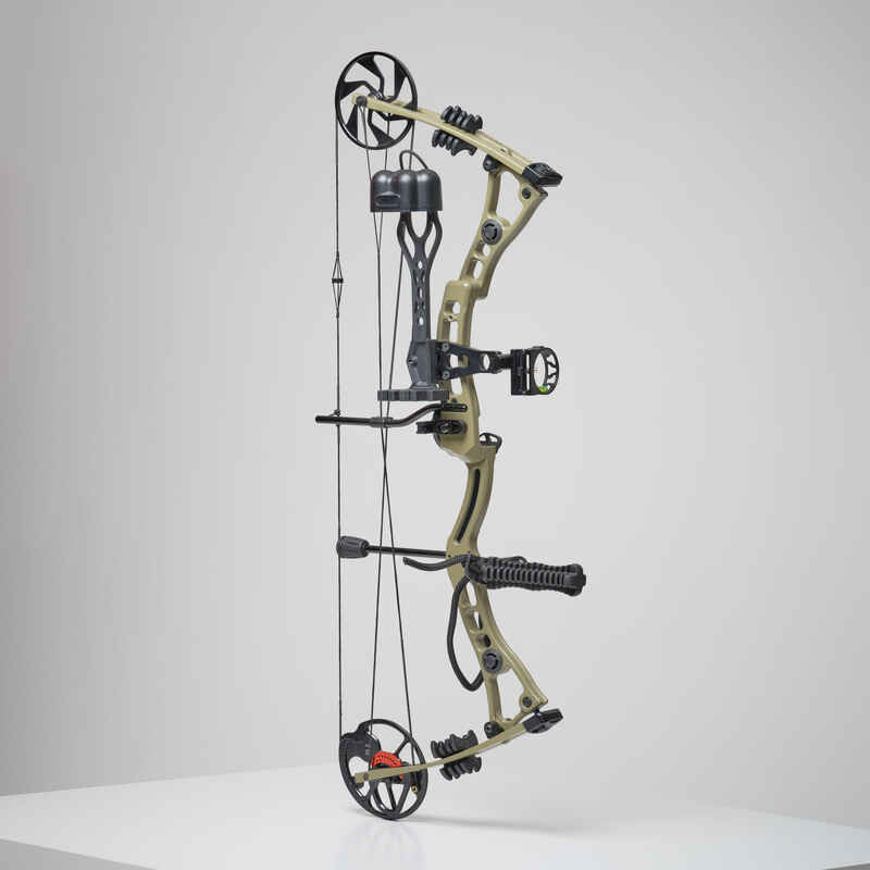 Hunting and Target Compound Bow Set 500 KHAKI RightHanded Decathlon