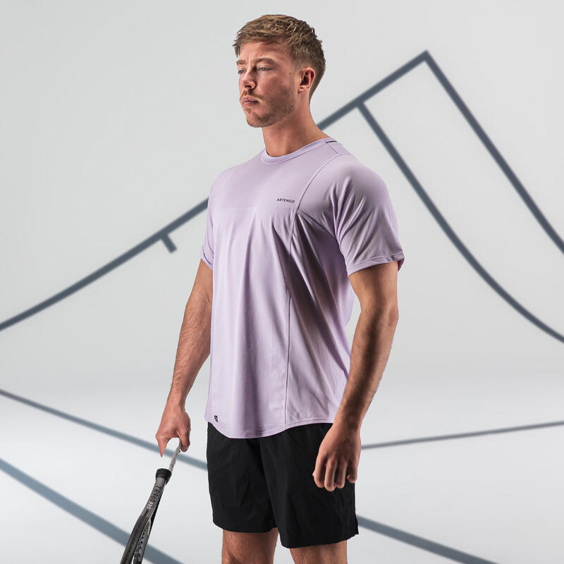 T-shirt tennis manches courtes homme - Artengo DRY beige Gaël Monfils