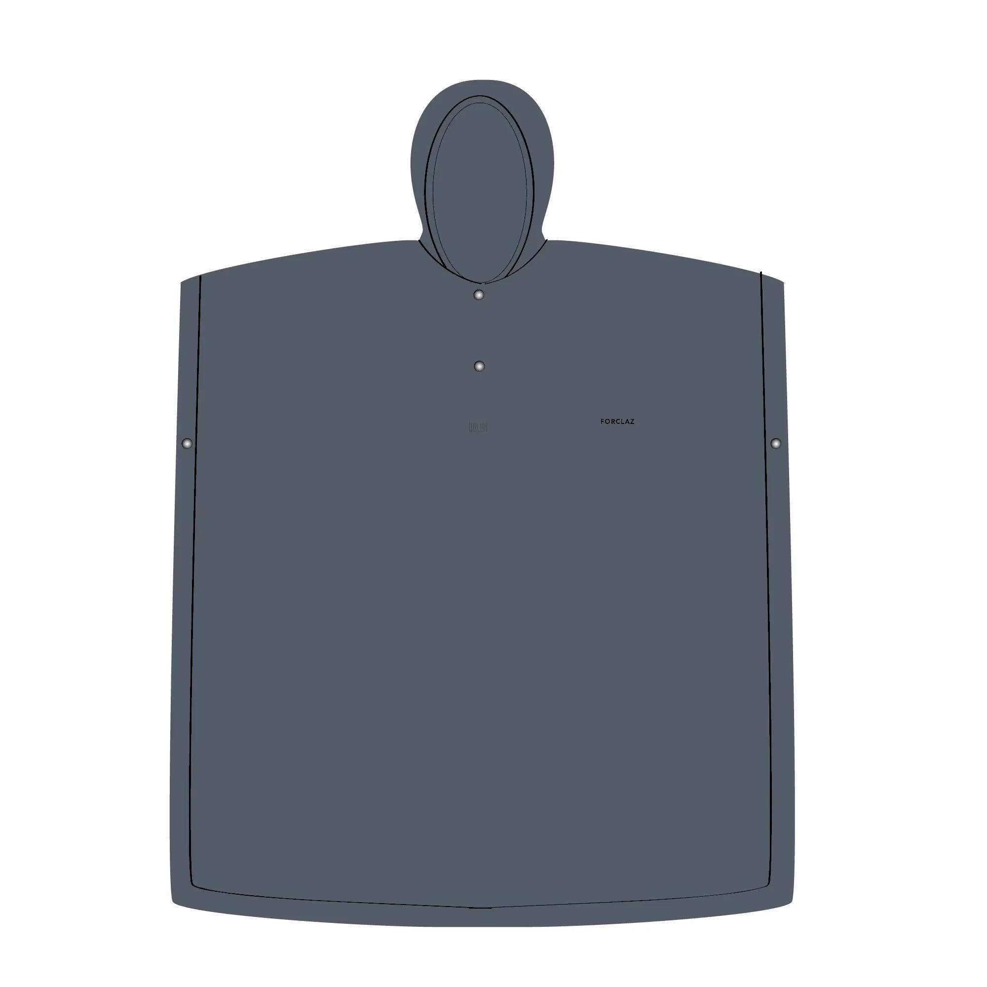 Hiking Rain Poncho - FORCLAZ MT 50 - 10 L - GREY 5/5