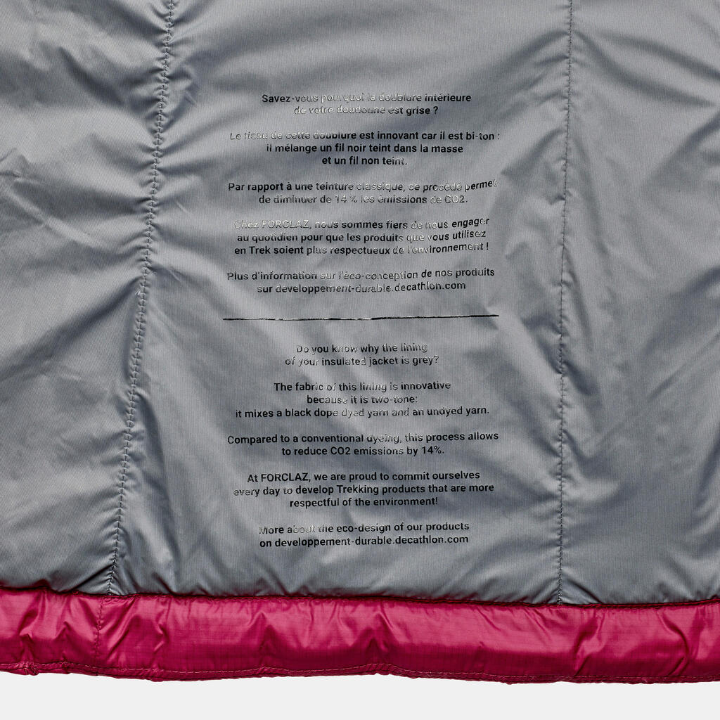 PARKA ACOLCHADA CON GORRO DE SENDERISMO EN MONTAÑA MUJER MT100 -5 °C