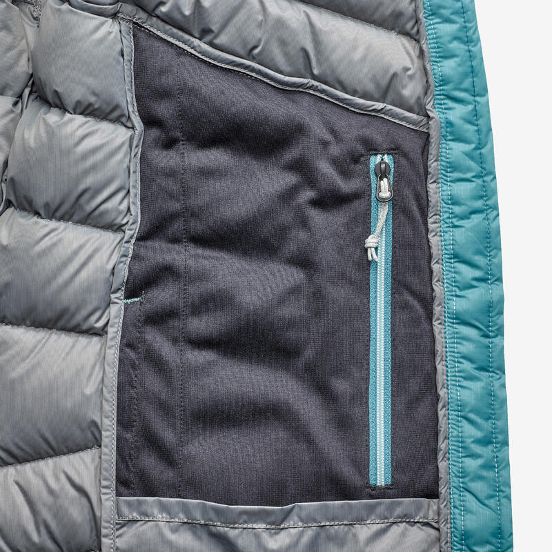 Piumino trekking donna MT500 PIUMA | -10°C | blu grigio