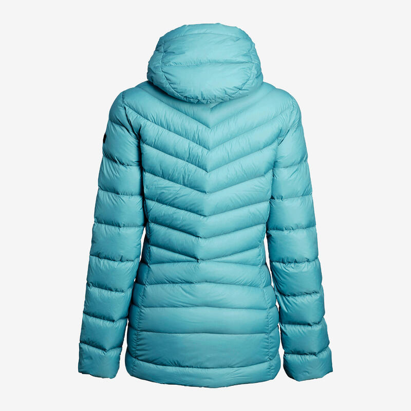 Daunenjacke Damen Kapuze bis -10 °C Trekking - MT500 