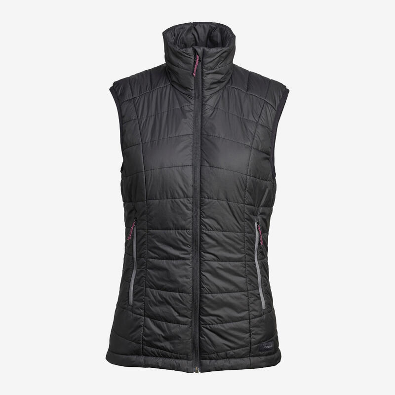 Gilet trekking donna MT100 OVATTA nero