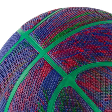 Vaikiškas guminis krepšinio kamuolys „K500“, 3 dydžio, mėlynas, raudonas