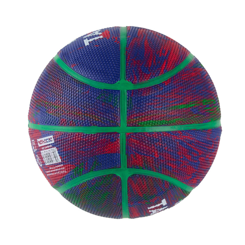 Basketbola gumijas bumba “K500”, 3. izmērs, purpurs/rozā/zaļš