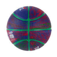 Vaikiškas guminis krepšinio kamuolys „K500“, 3 dydžio, mėlynas, raudonas