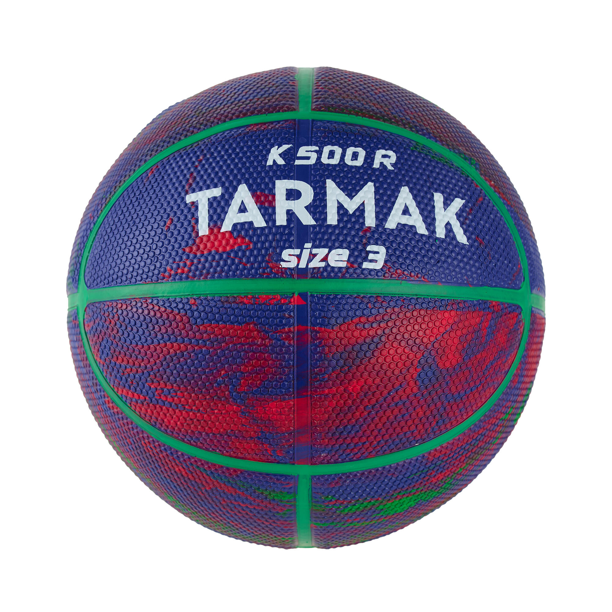 Bola de basquetebol tamanho 3 criança - k500 rubber azul vermelha