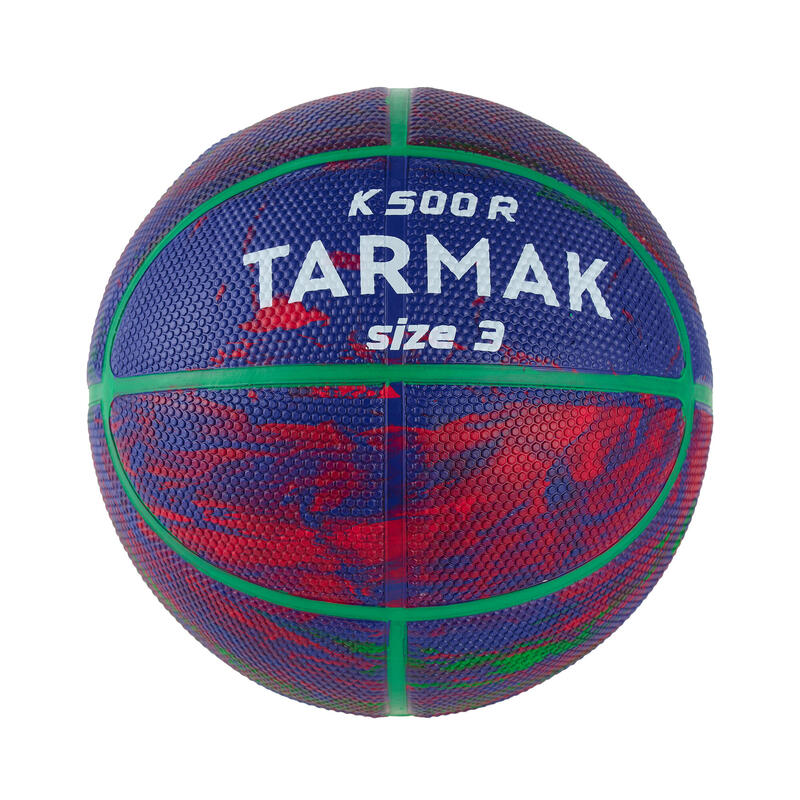 Ballon de basketball taille 3 Enfant - K500 Rubber bleu rouge