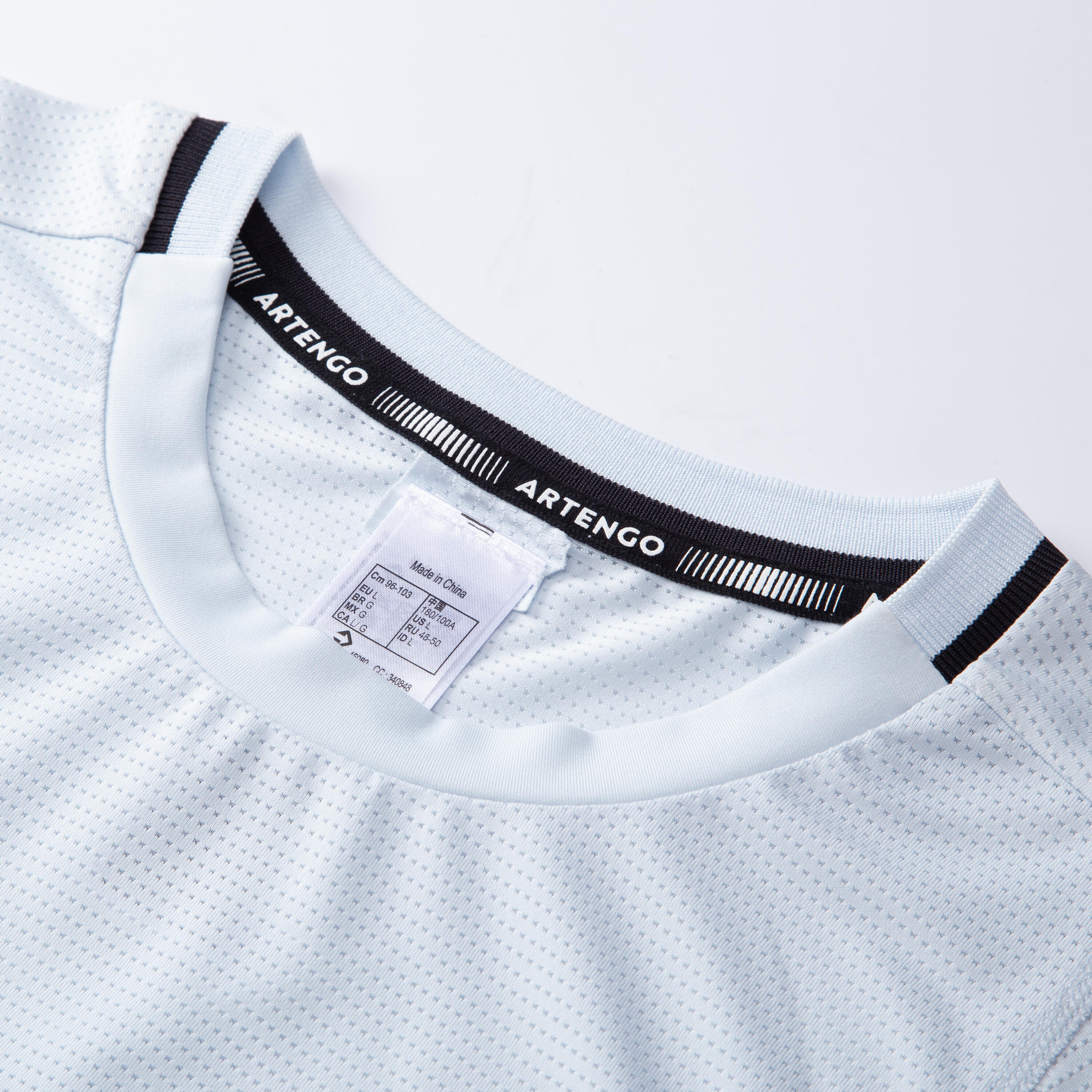 Tennisshirt met korte mouwen voor heren DRY RN lichtgrijs zwart 19/26